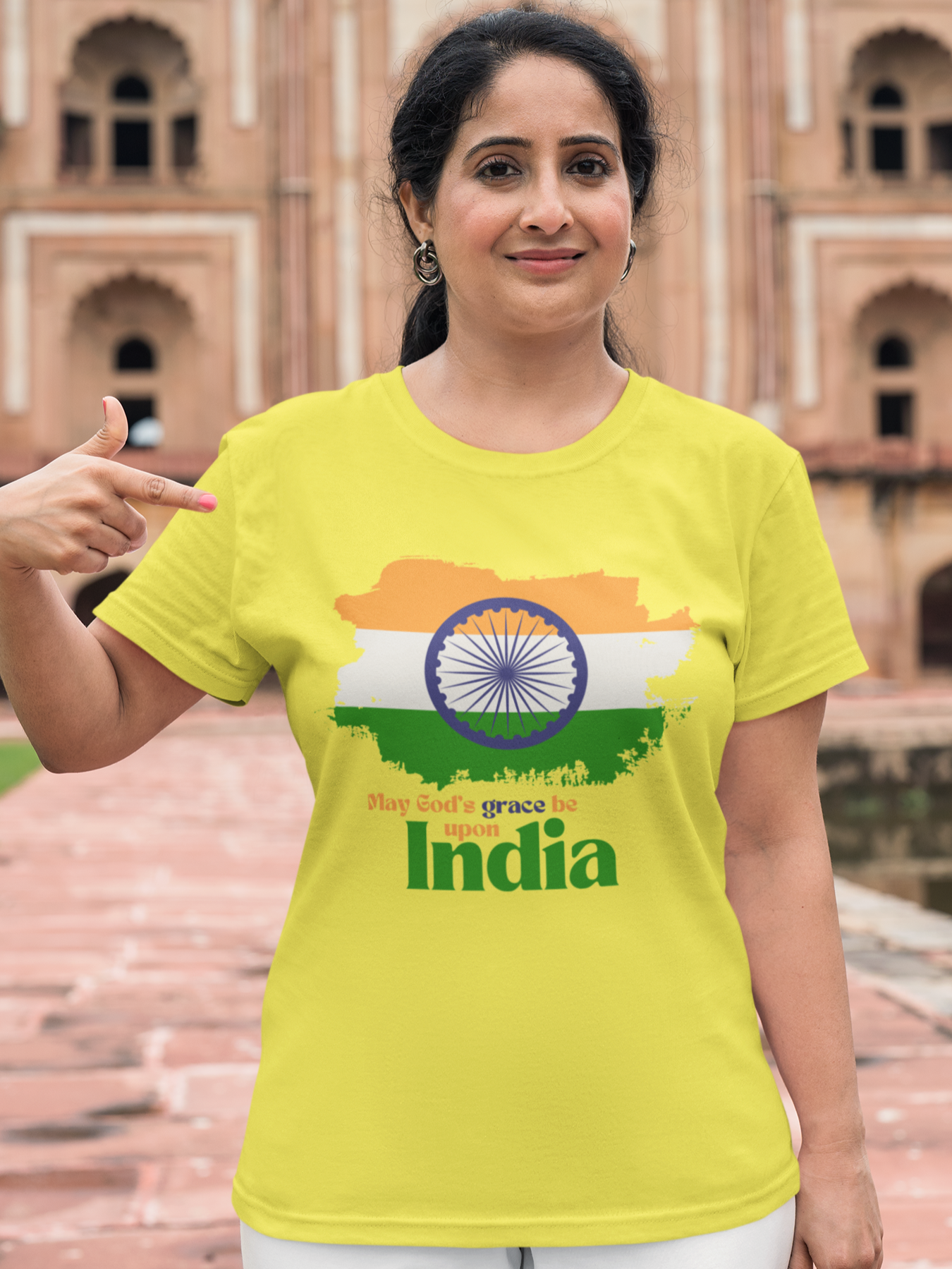 "May God's Grace Be Upon India" women's Christian T-shirt