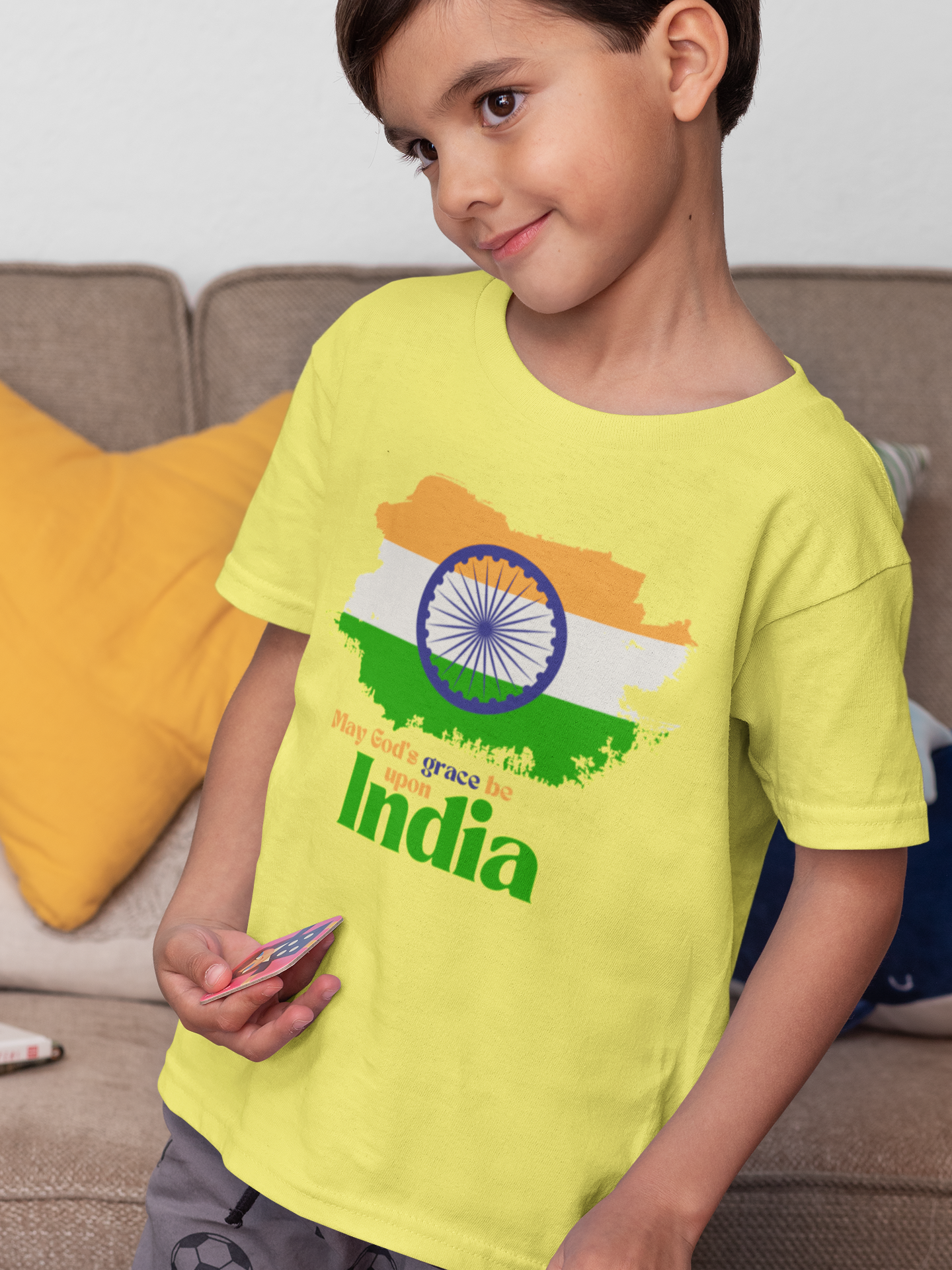 "May God's Grace Be Upon India" Boys' Christian T-Shirt