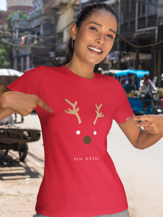 "Oh Deer!" women's christmas t-shirt