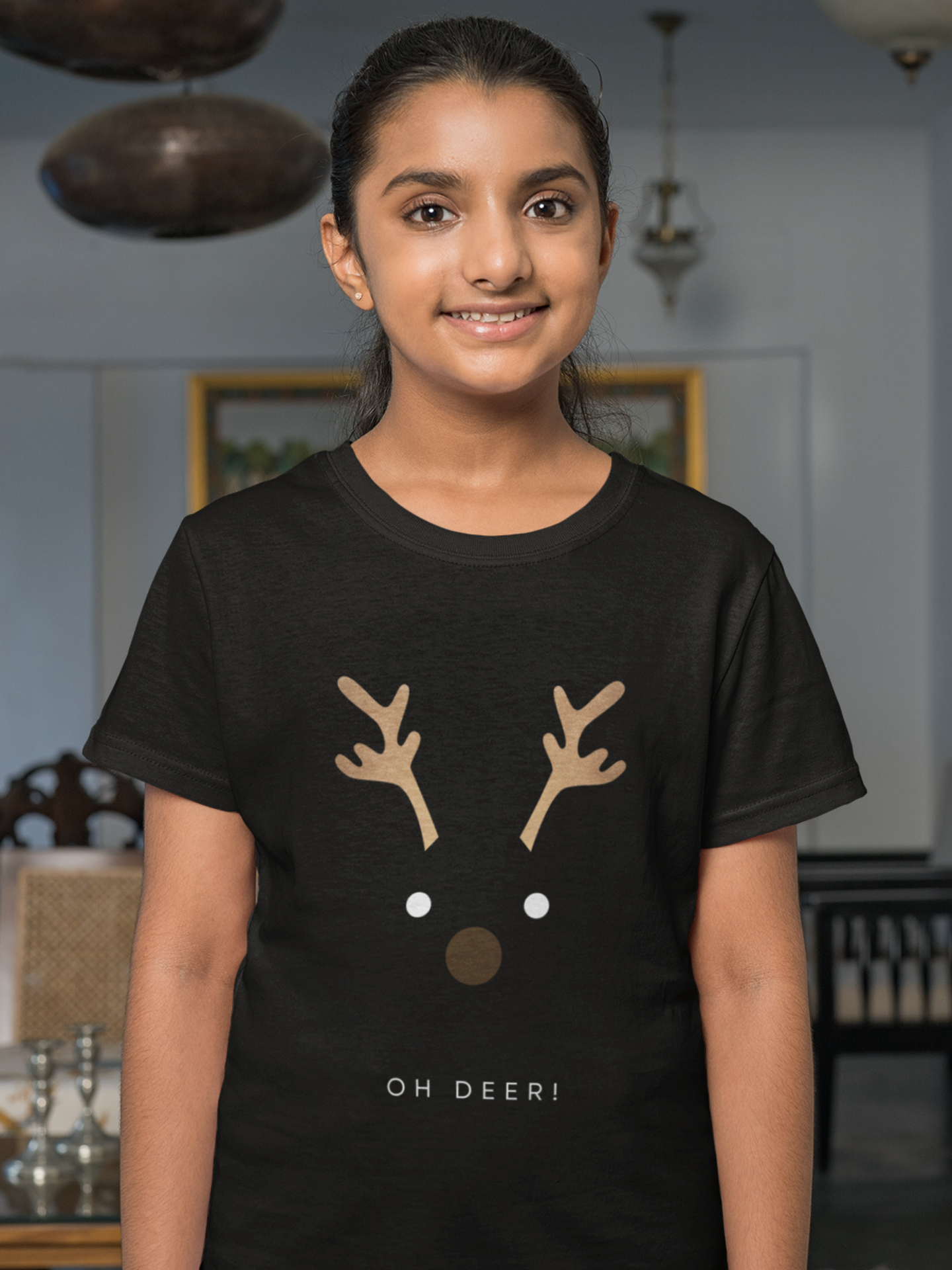 "Oh Deer!" girls christmas t-shirt