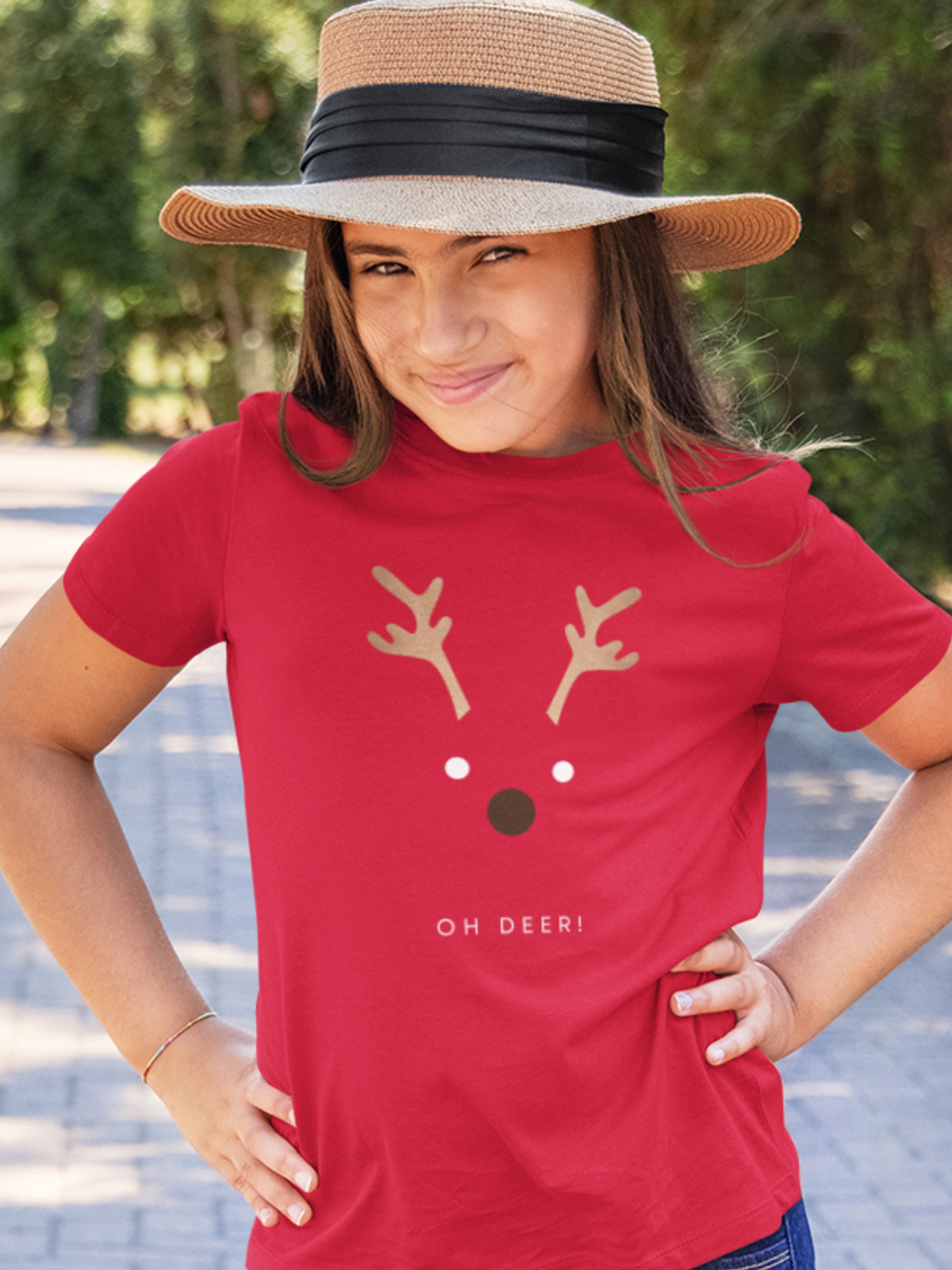 "Oh Deer!" girls christmas t-shirt