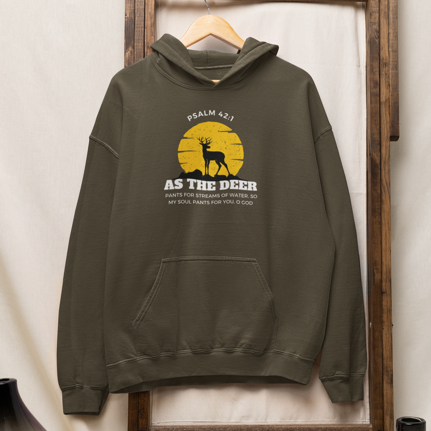 "As the Deer Pants" unisex Christian hooded sweatshirt