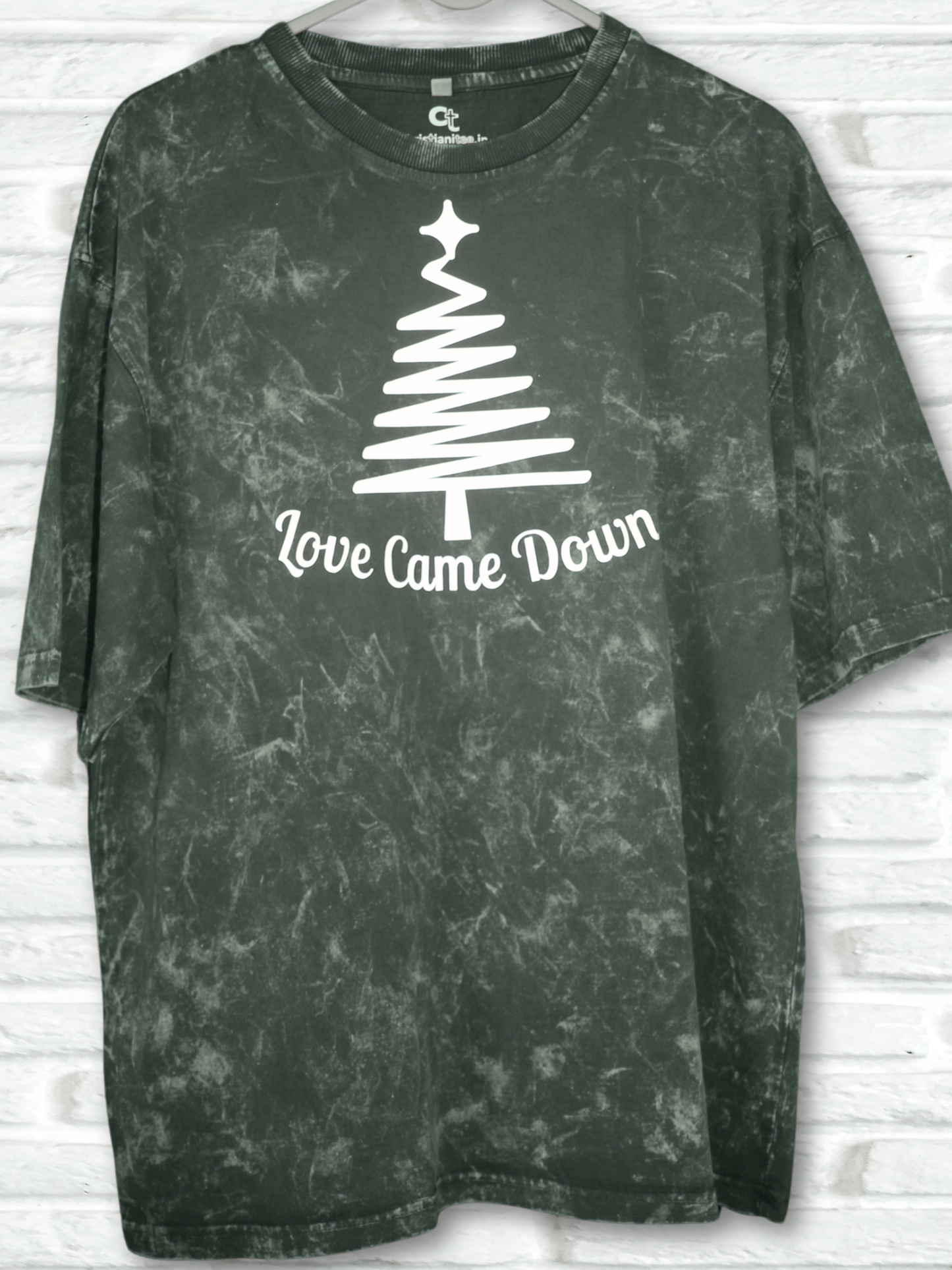 Reflective Print "Love Came Down"  Title: Oversized Unisex Christian T-Shirt