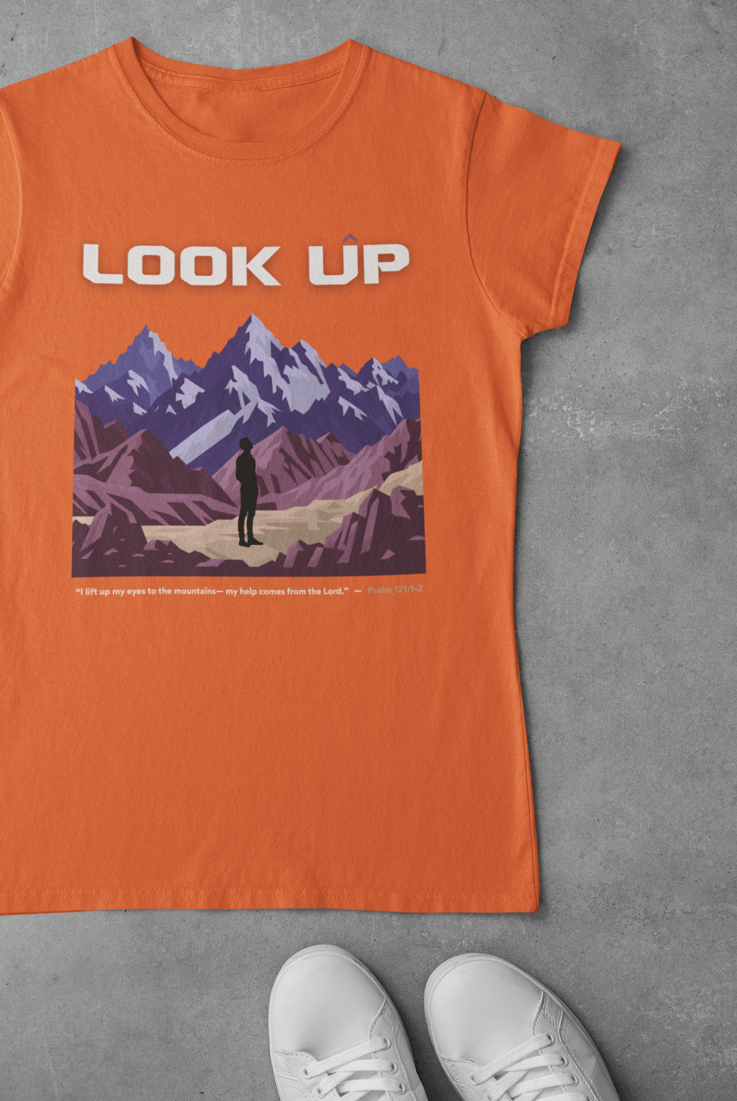 Look Up – Psalm 121:1-2 -  women's Christian t-shirt