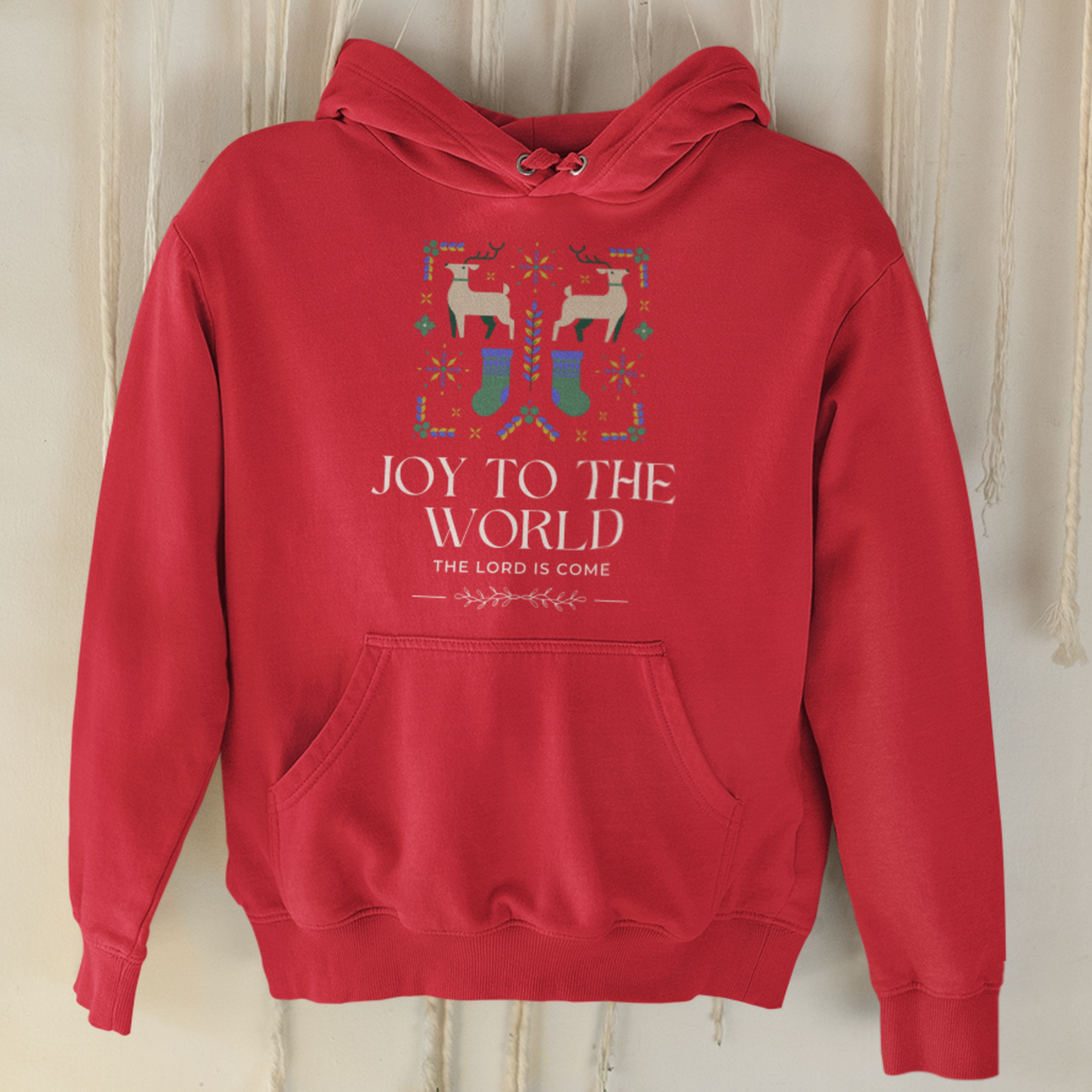 "Joy to the World, the Lord is Come" unisex Christian hooded sweatshirt