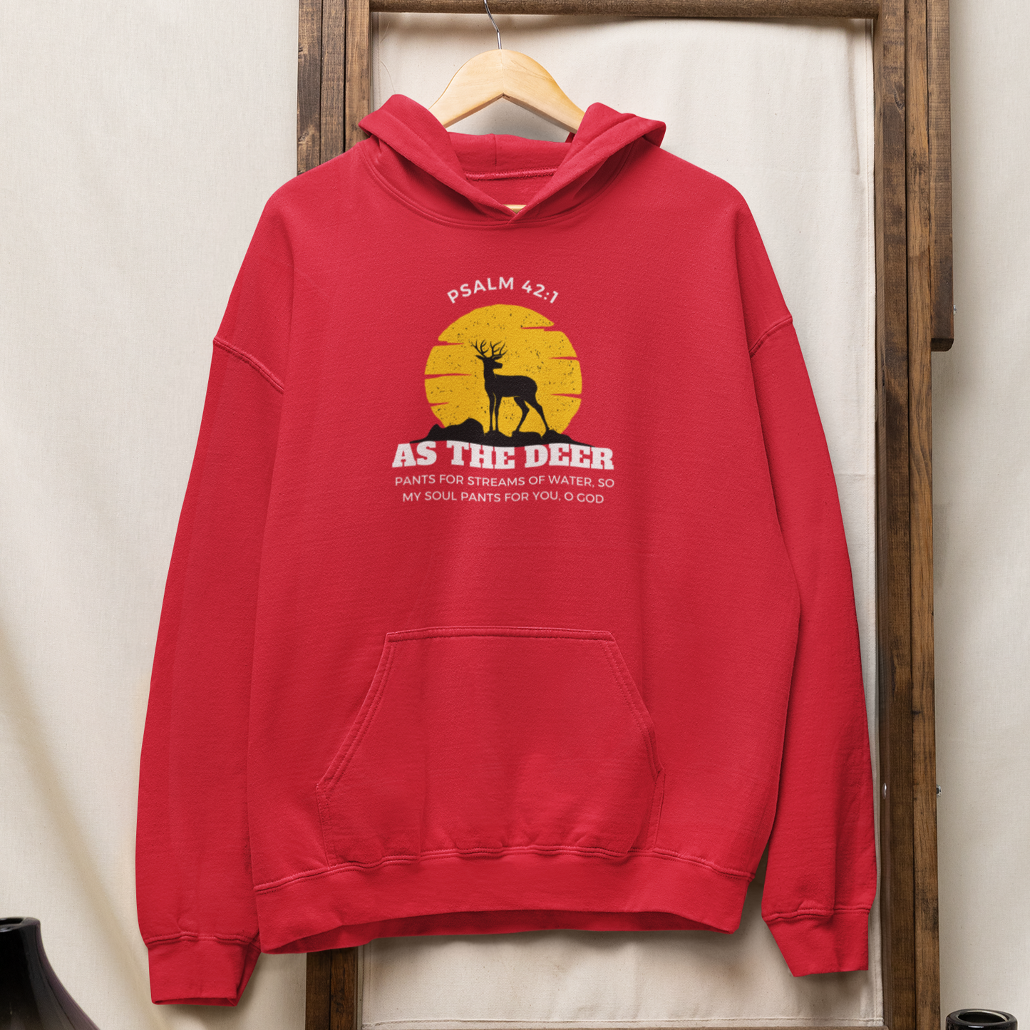 "As the Deer Pants" unisex Christian hooded sweatshirt