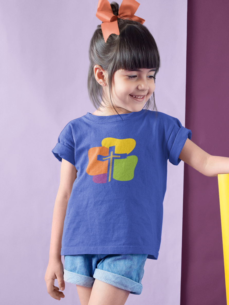 'Colorful Cross' girls christian t-shirt