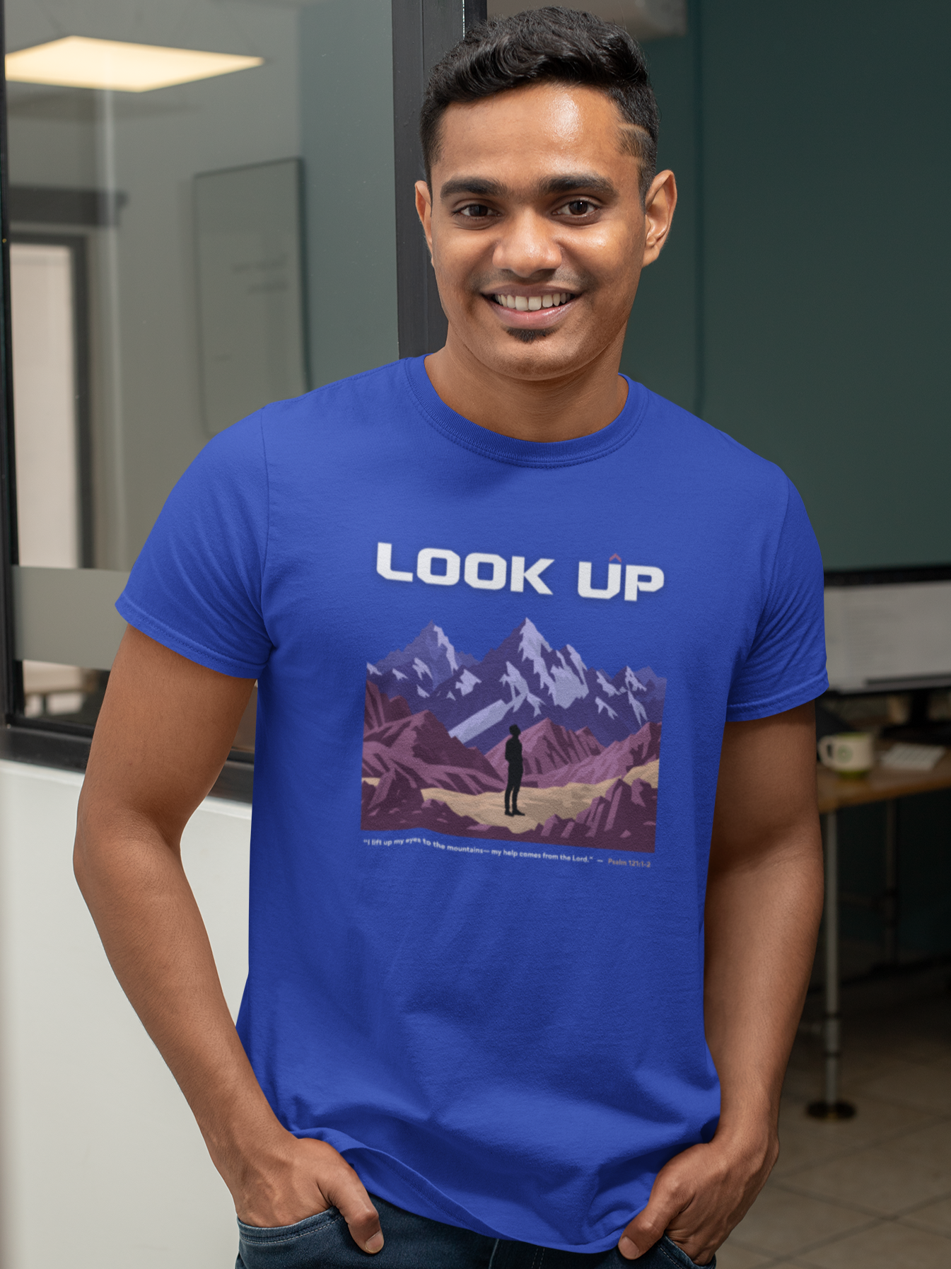 Look Up – Psalm 121:1-2  Unisex Christian T-Shirt