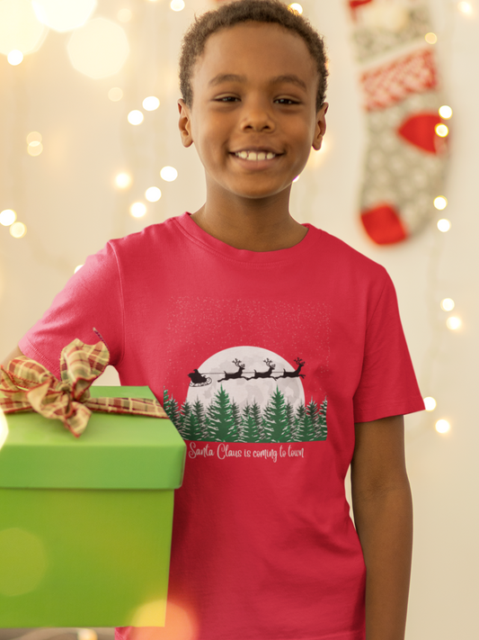 "Santa claus is coming to town" boys christmas t-shirt