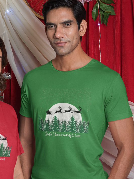 "Santa claus is coming to town" unisex christmas t-shirt