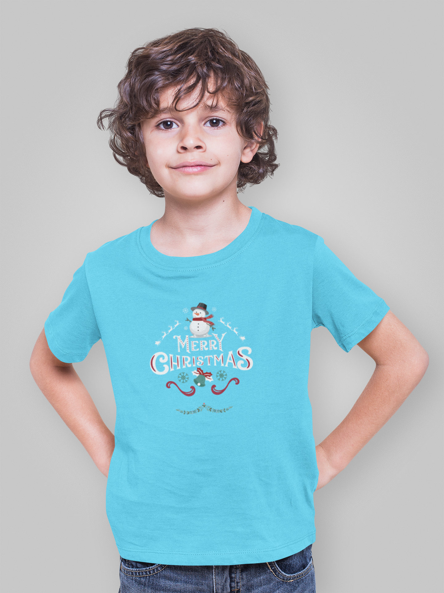 "Merry Christmas" Snowman Christmas T-Shirt for boys