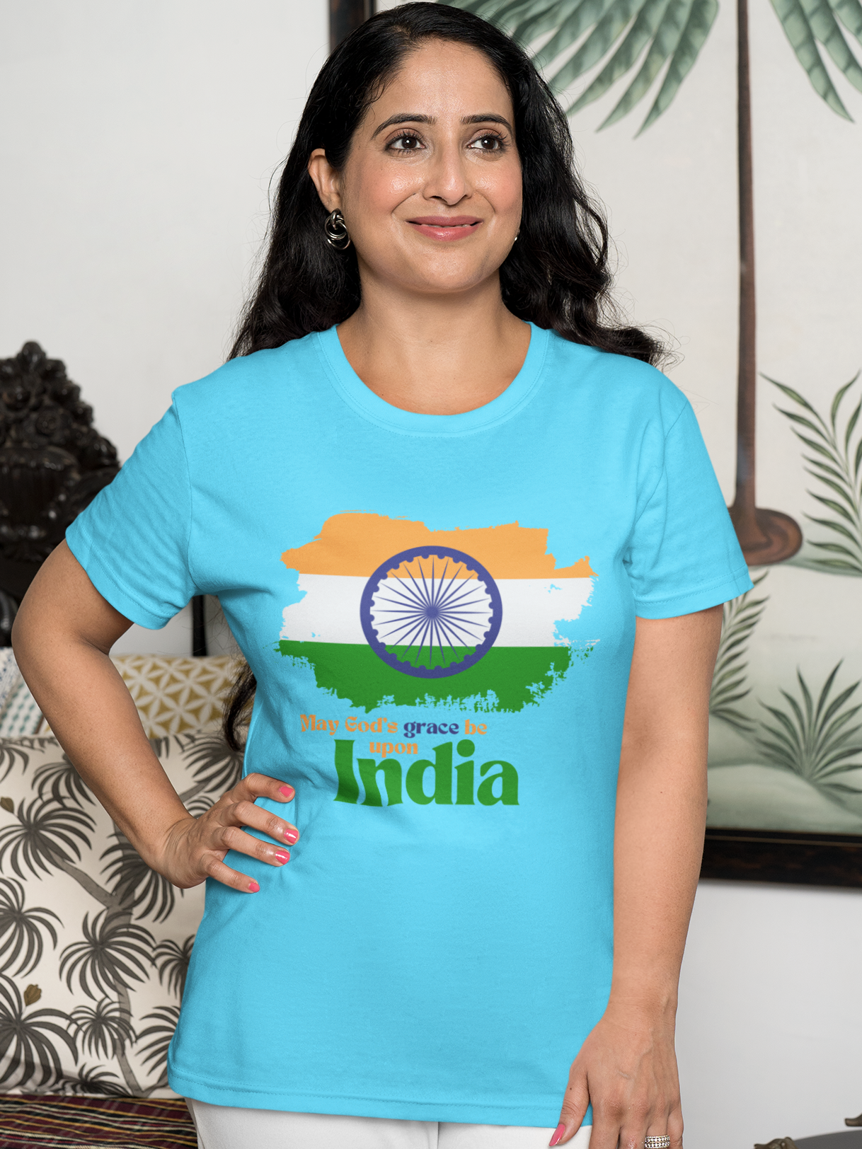 "May God's Grace Be Upon India" women's Christian T-shirt