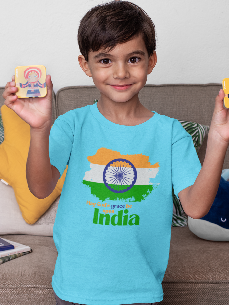 "May God's Grace Be Upon India" Boys' Christian T-Shirt