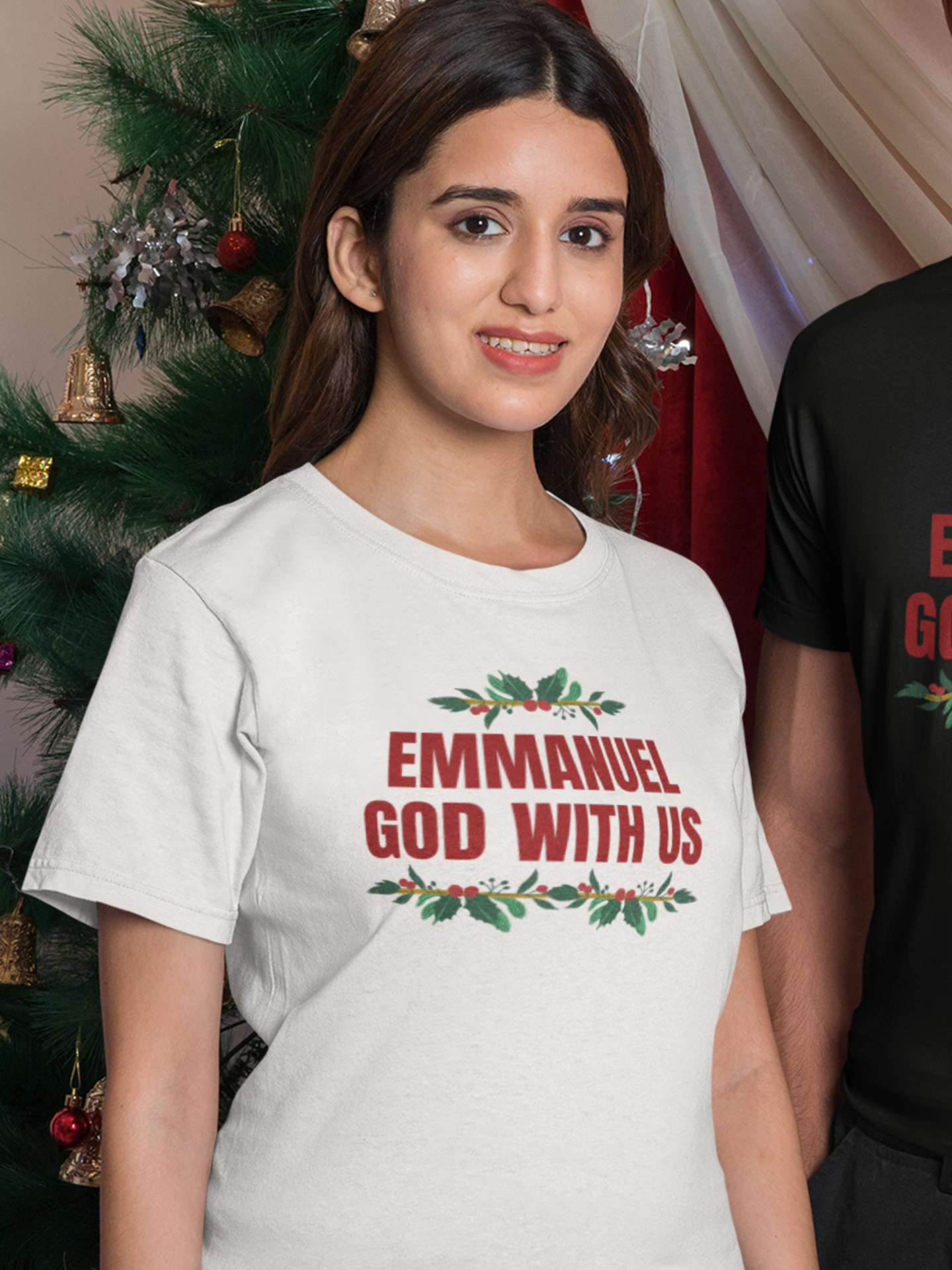 "Emmanuel - God with Us" women's christmas t-shirt