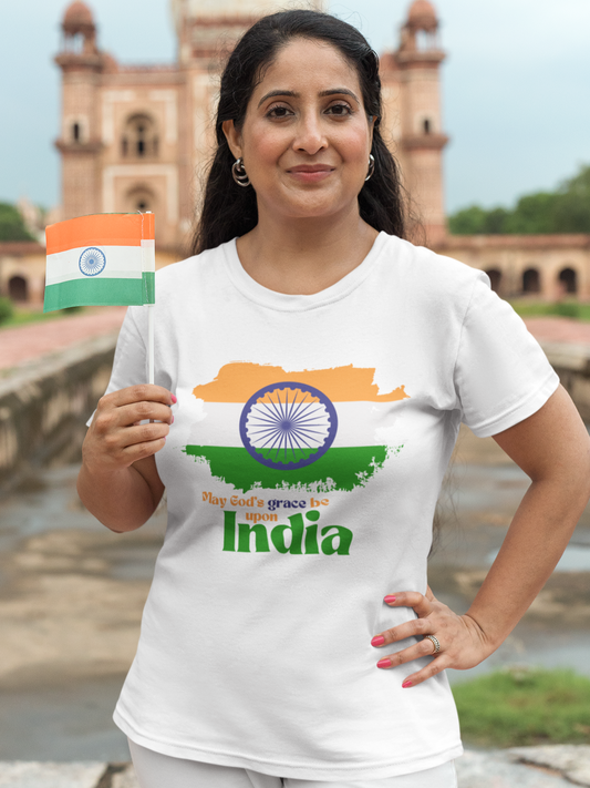 "May God's Grace Be Upon India" women's Christian T-shirt