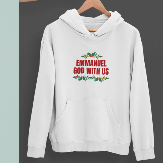 "Emmanuel - God with Us" unisex Christian hooded sweatshirt