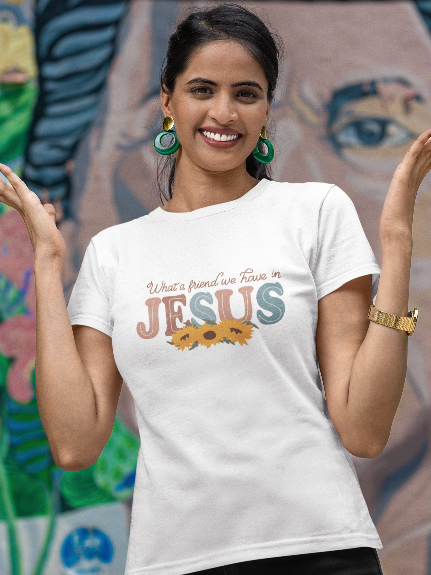 "What a Friend We Have in Jesus" women's Christian T-shirt