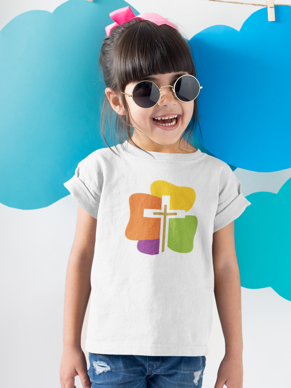 'Colorful Cross' girls christian t-shirt