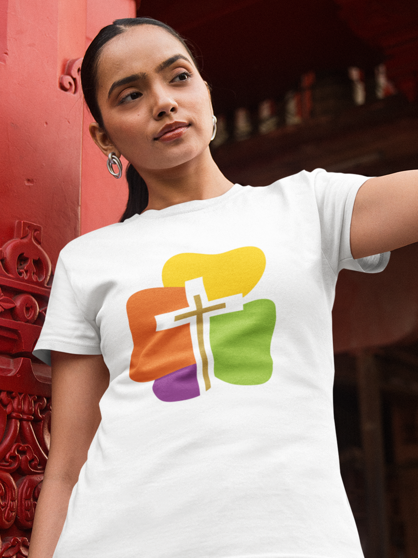 'Colorful Cross' women's Christian t-shirt