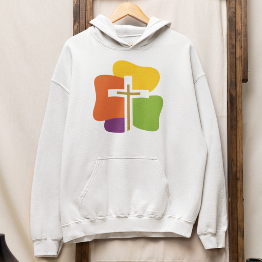 'Colorful Cross' unisex Christian hooded sweatshirt