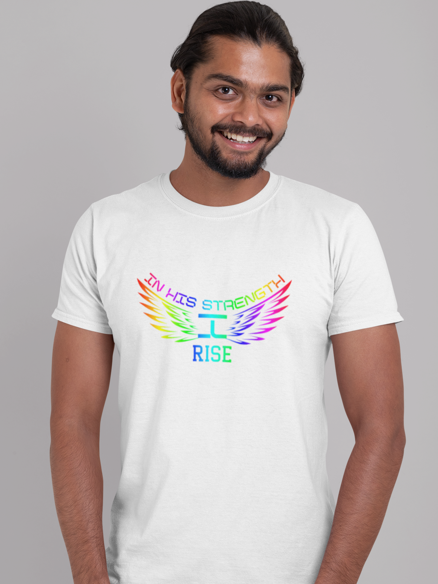 'In His strength, I rise' unisex christian t-shirt