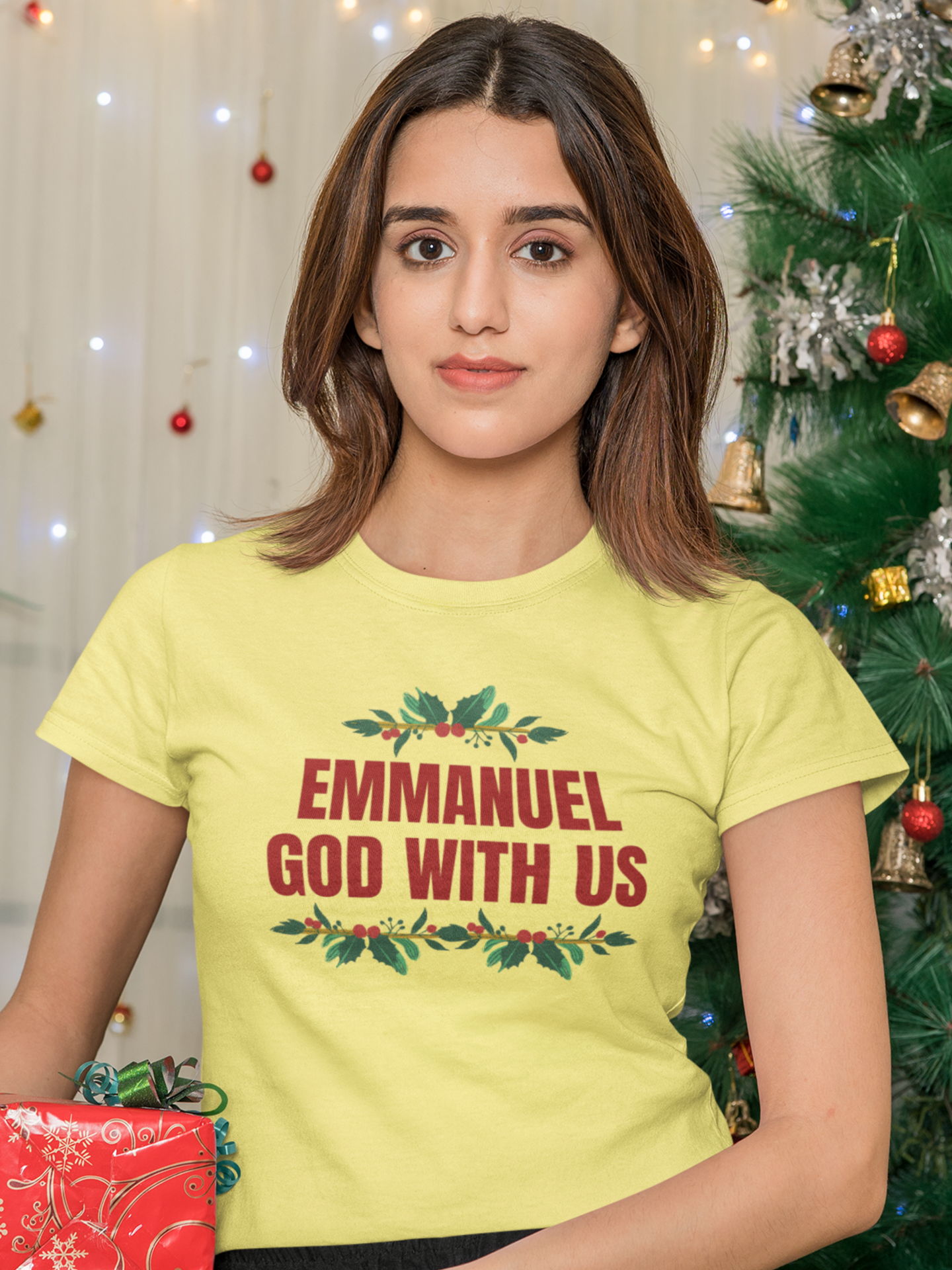 "Emmanuel - God with Us" women's christmas t-shirt