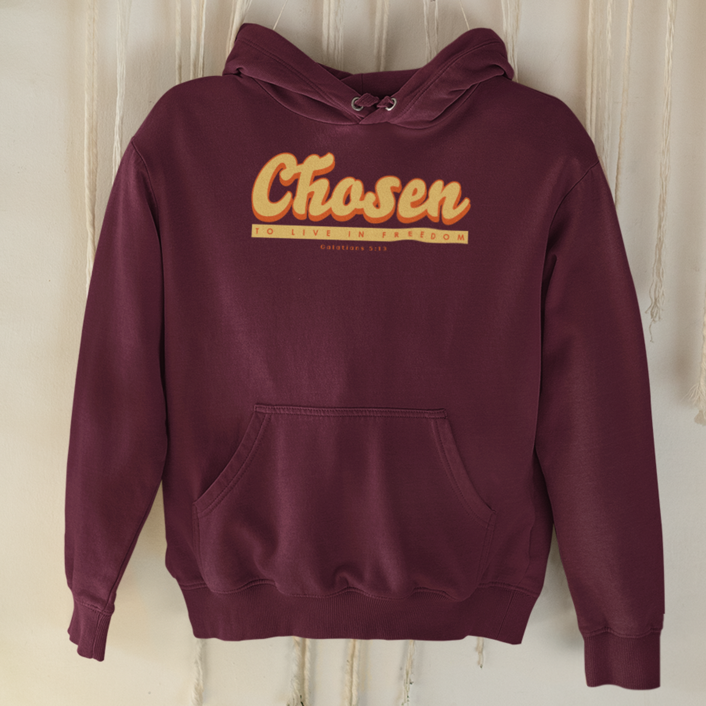 Maroon “Chosen” unisex Christian hooded sweatshirt