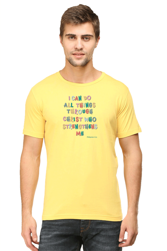 Yellow "I can do all things through Christ"  unisex christian t-shirt