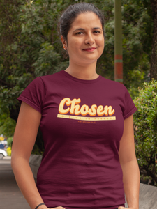 Maroon “Chosen” womens christian t-shirt