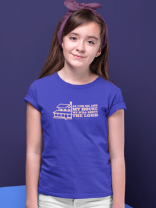 Royal blue "As for Me and My house We will serve the Lord" girls christian t-shirt