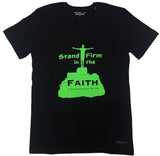 Black “Stand firm in the faith” unisex christian t-Shirt