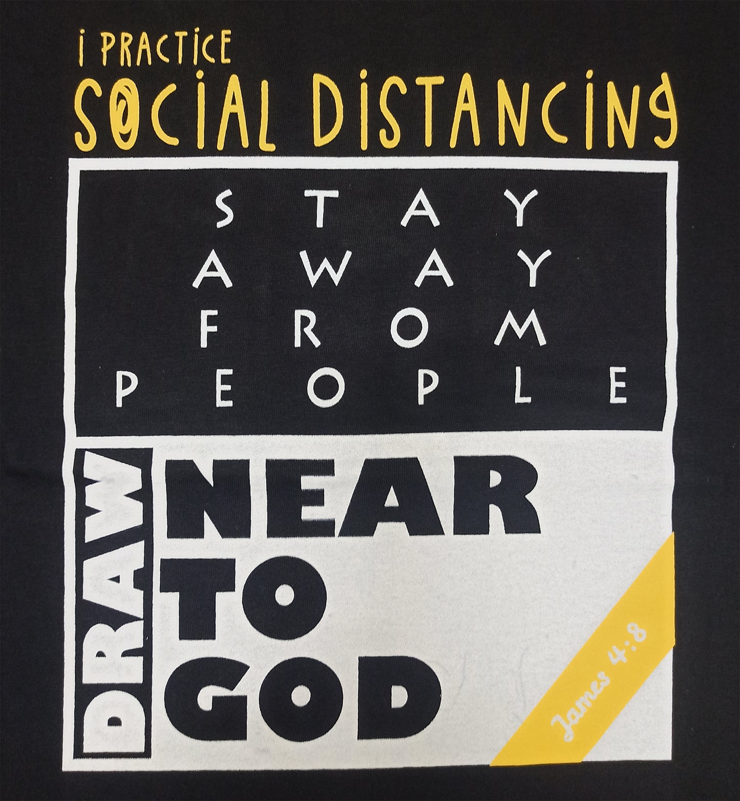 Black 'Draw near to God - Social Distancing' unisex Christian T-Shirt