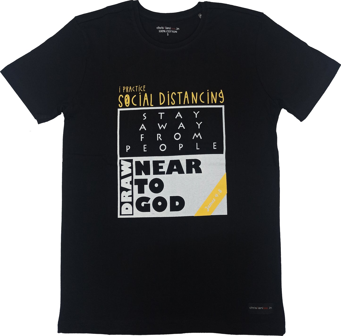 Black 'Draw near to God - Social Distancing' unisex Christian T-Shirt