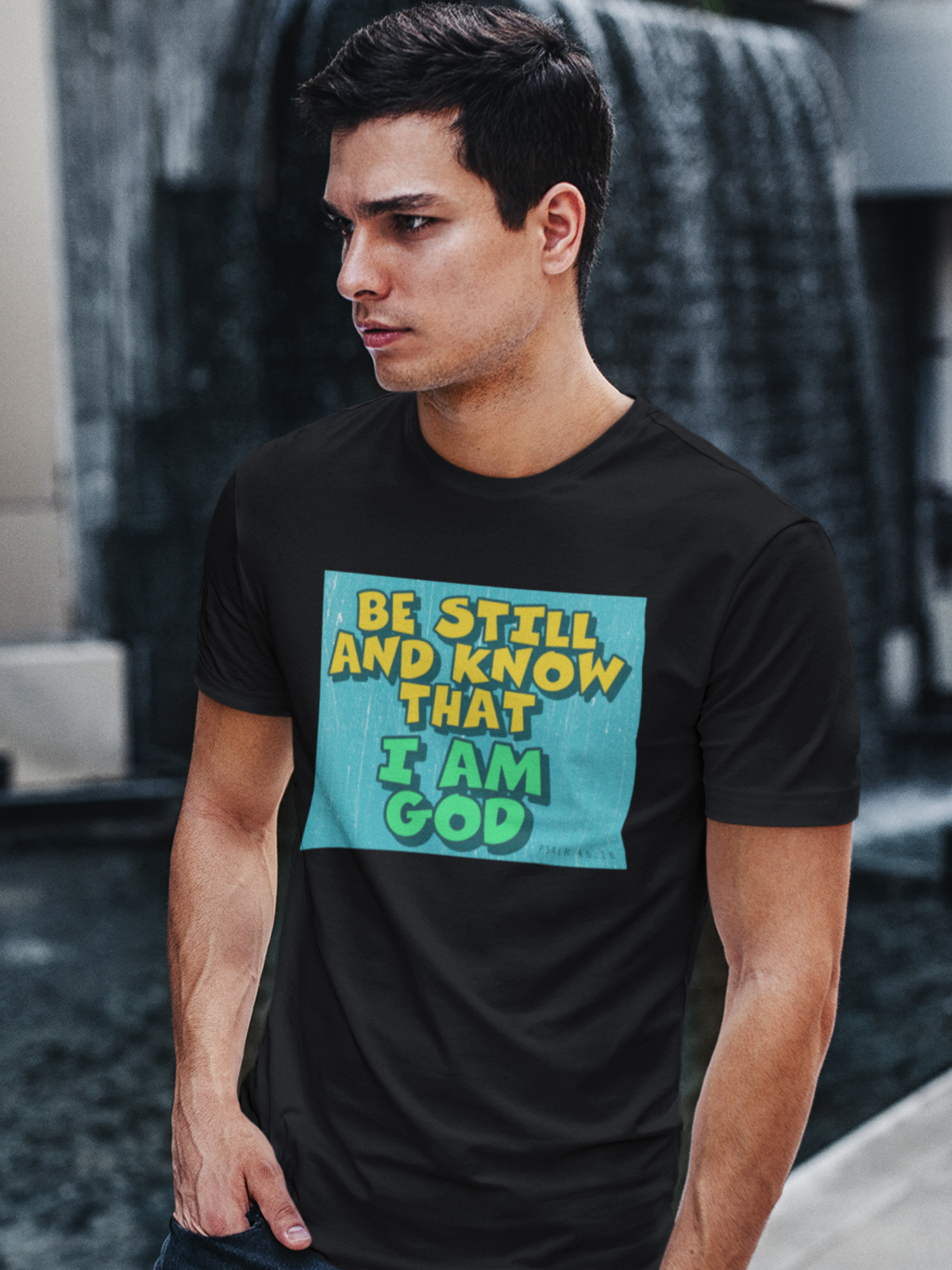 Black "Be Still and know that I am God" unisex christian t-shirt