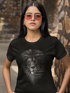Black "Lion of Judah" womens Christian t-shirt