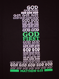 Black “God First” unisex Christian t-shirt