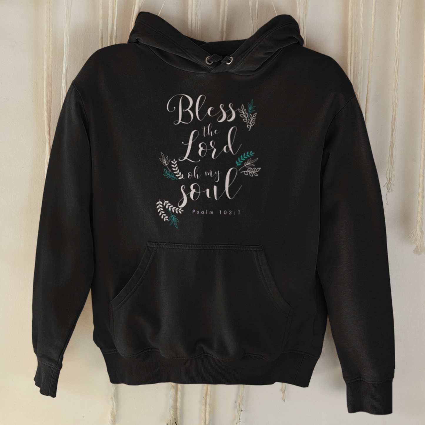 Black "Bless the Lord oh my soul" unisex christian hooded sweatshirt