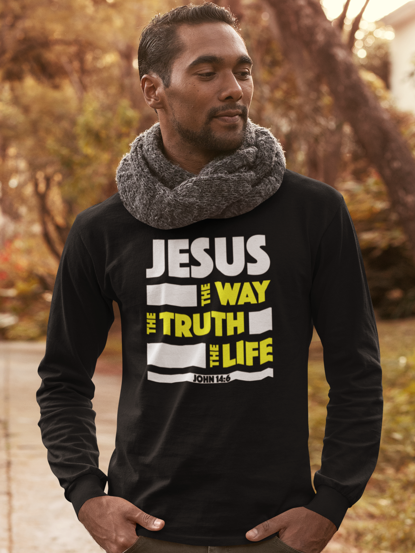 Back "Jesus - Way, Truth and Life" Men’s full sleeve Christian t-shirt