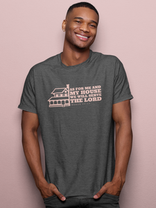 Charcoal melange "As for Me and My house We will serve the Lord" unisex christian t-shirt