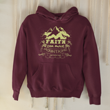 Maroon "Faith can move mountains" unisex christian hooded sweatshirt