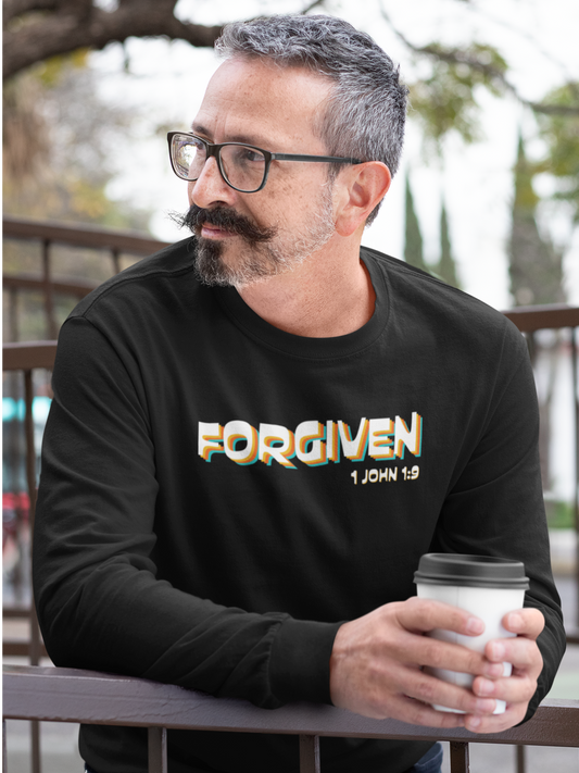 Black "Forgiven" Men’s full sleeve Christian t-shirt