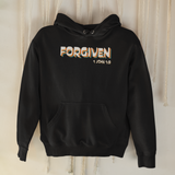 Black "Forgiven" unisex christian hooded sweatshirt