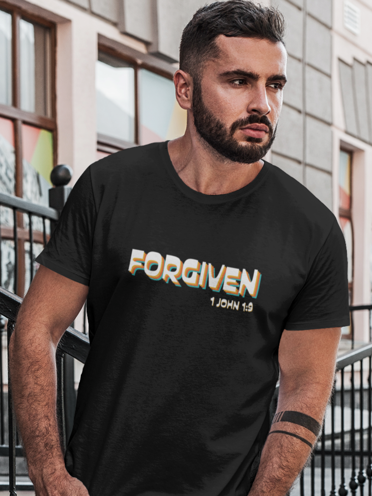 Black "Forgiven" unisex christian t-shirt
