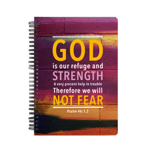 "God is my Refuge and Strength" Premium Wiro Bound Christian Notebook (A5)