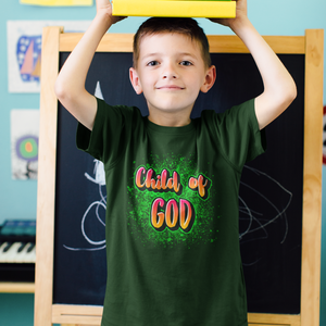 Green "Child of God" boys christian t-shirt