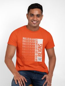 Orange "Hallelujah for our Lord God Almighty reigns" unisex christian t-shirt