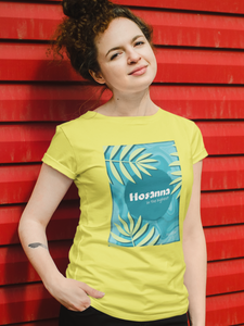 Yellow "Hosanna in the highest" women's christian t-shirt