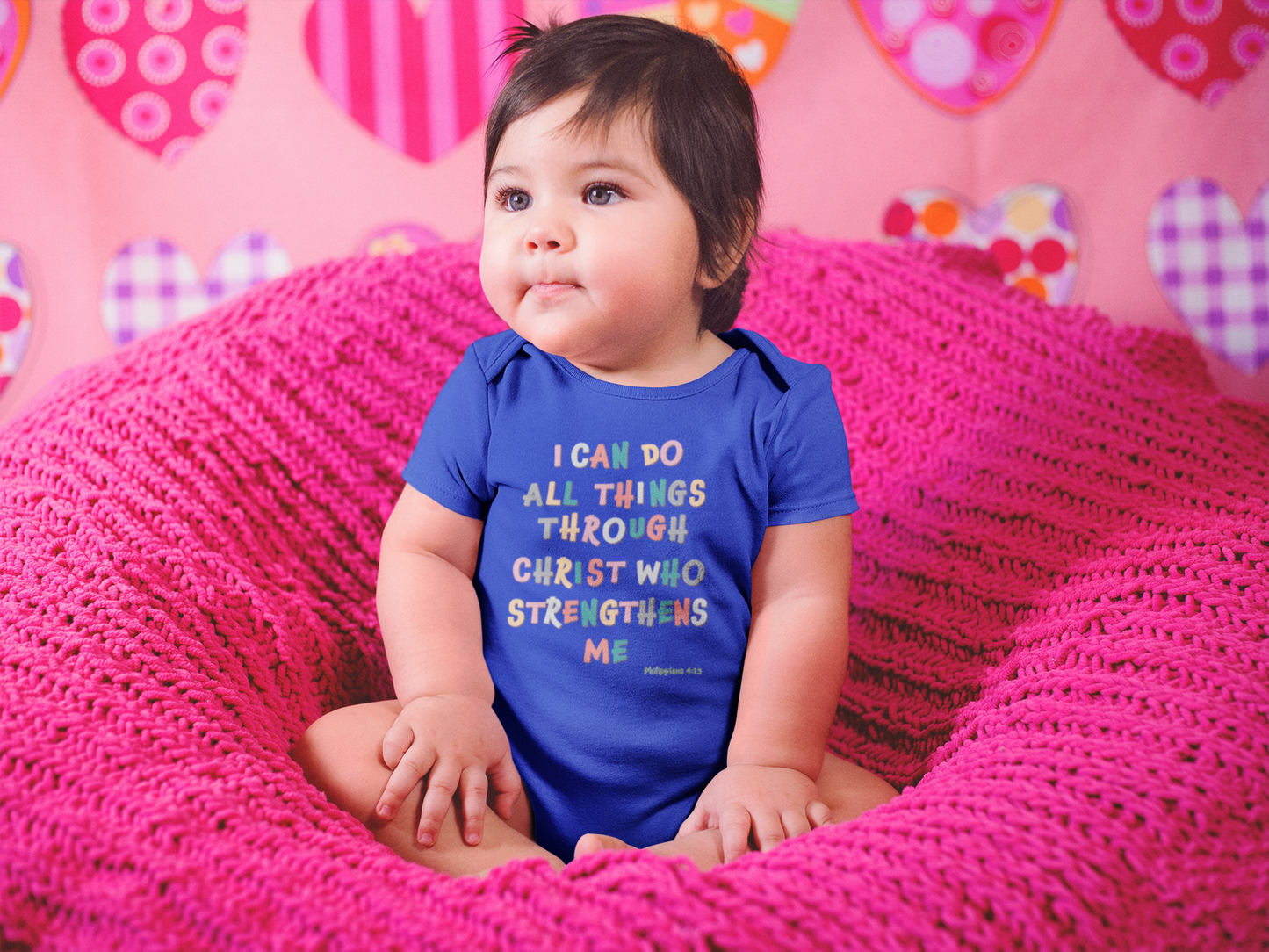 "I can do all things through christ" unisex baby onesie