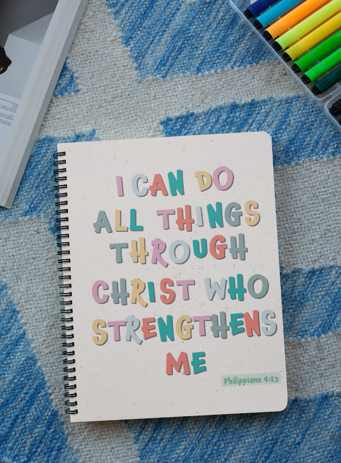 "I can do all things through Christ" Premium Wiro Bound Christian Notebook (A5)