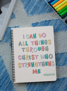 "I can do all things through Christ" Premium Wiro Bound Christian Notebook (A5)